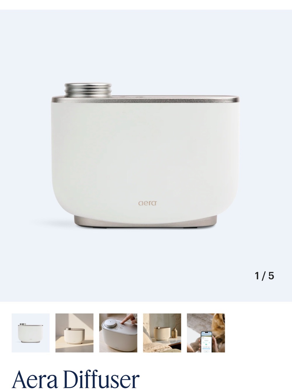 Aera White Smart Home Diffuser - Wi‑Fi Enabled Fragrance Dispenser
